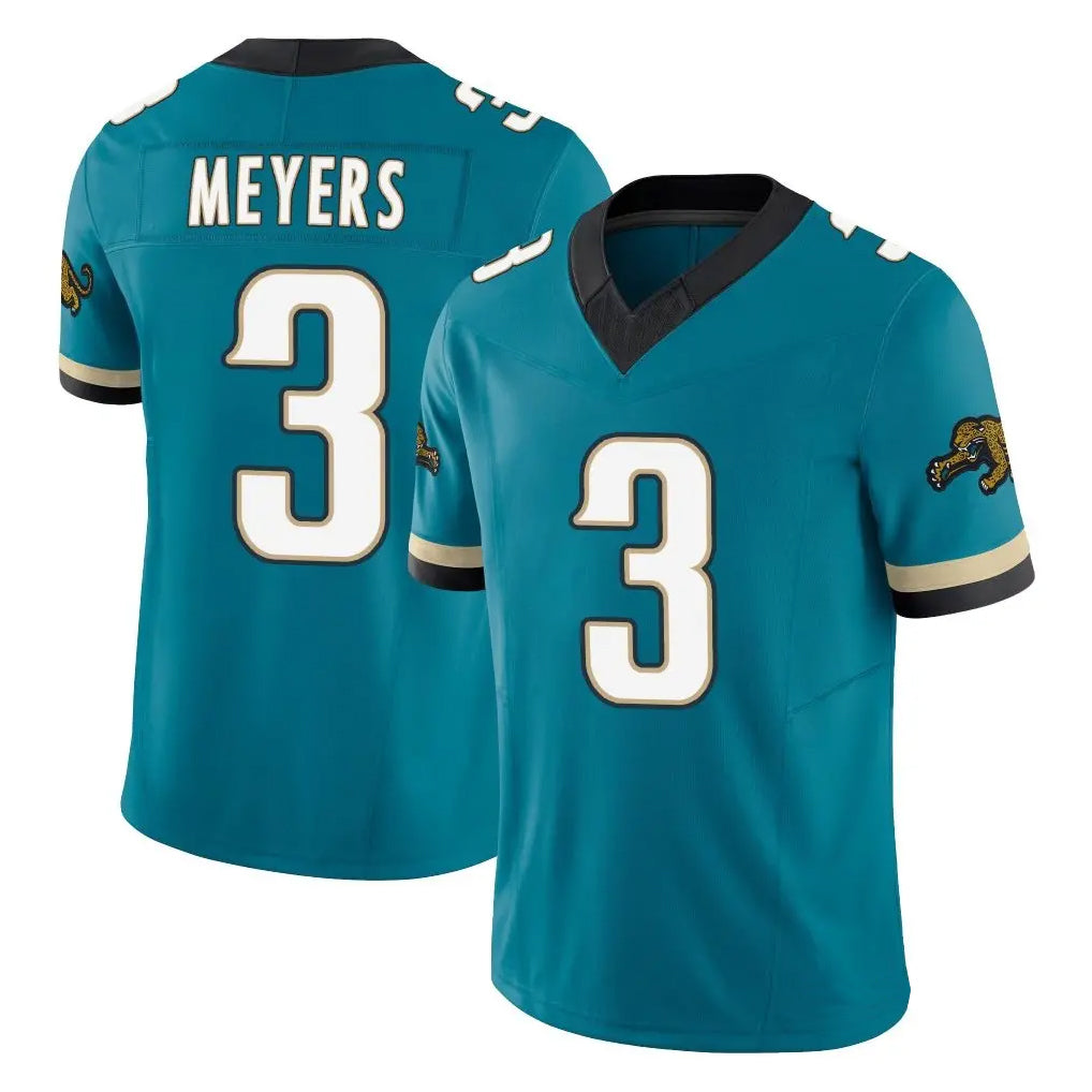 Vanessashop J.Jaguars #3 Jakobi Meyers Player Teal Prowler Throwback Vapor F.U.S.E. Limited Home Game Stitched Jerseys