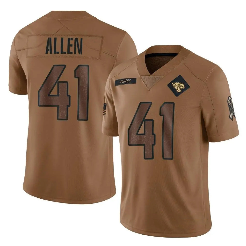 Vanessashop J.Jaguars #41 Josh Hines-Allen Player Brown Salute To Service Limited Stitched Jerseys
