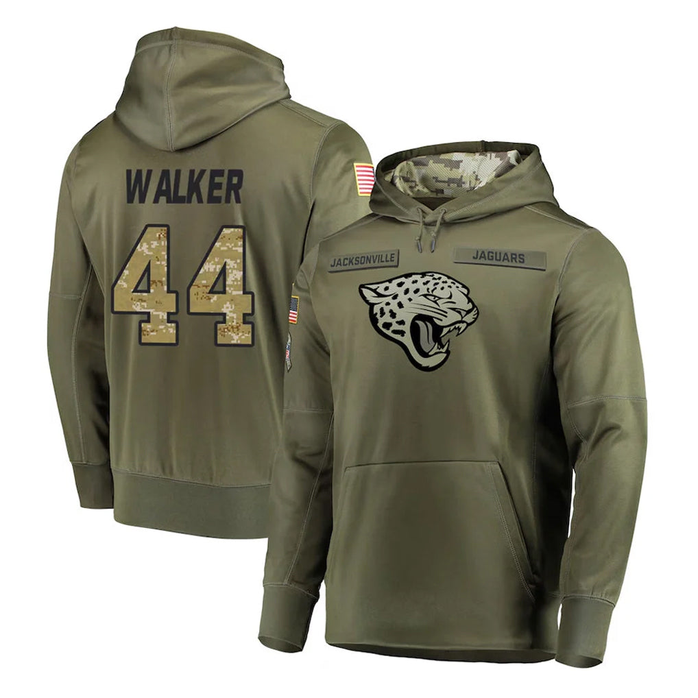 Vanessashop J.Jaguars #44 Travon Walker Player Olive Salute to Service Pullover Hoodies Home Game Stitched Jerseys