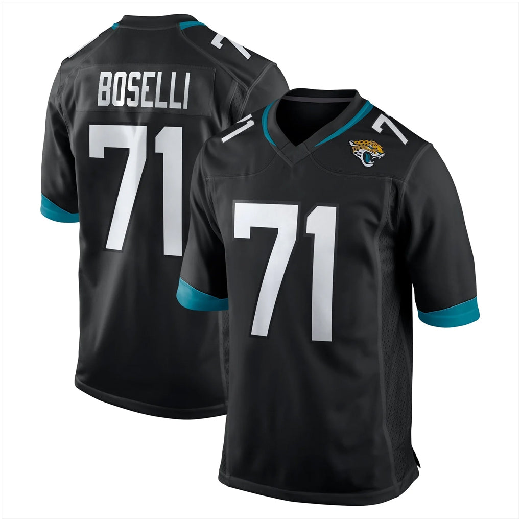 Vanessashop J.Jaguars #71 Tony Boselli?Player Black Home Game Stitched Jerseys