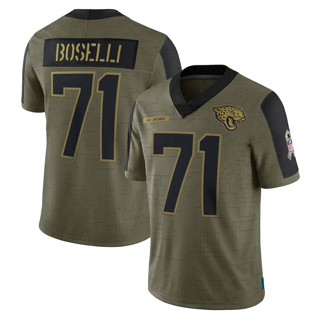 Vanessashop J.Jaguars #71 Tony Boselli?Player Olive Salute To Service Limited Game Stitched Jerseys