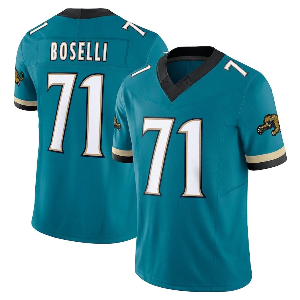 Vanessashop J.Jaguars #71 Tony Boselli?Player Teal Prowler Throwback Vapor F.U.S.E. Limited Home Game Stitched Jerseys