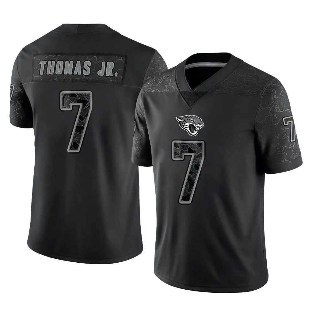 Vanessashop J.Jaguars #7 Brian Thomas Jr. Player Black Reflective Limited Game Stitched Jerseys