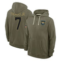 Vanessashop J.Jaguars #7 Brian Thomas Jr. Player Olive Salute to Service Pullover Hoodies Limited Stitched Jerseys