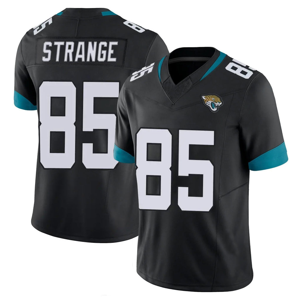 Vanessashop J.Jaguars #85 Brenton Strange Player Black Vapor F.U.S.E. Limited Home Game Stitched Jerseys