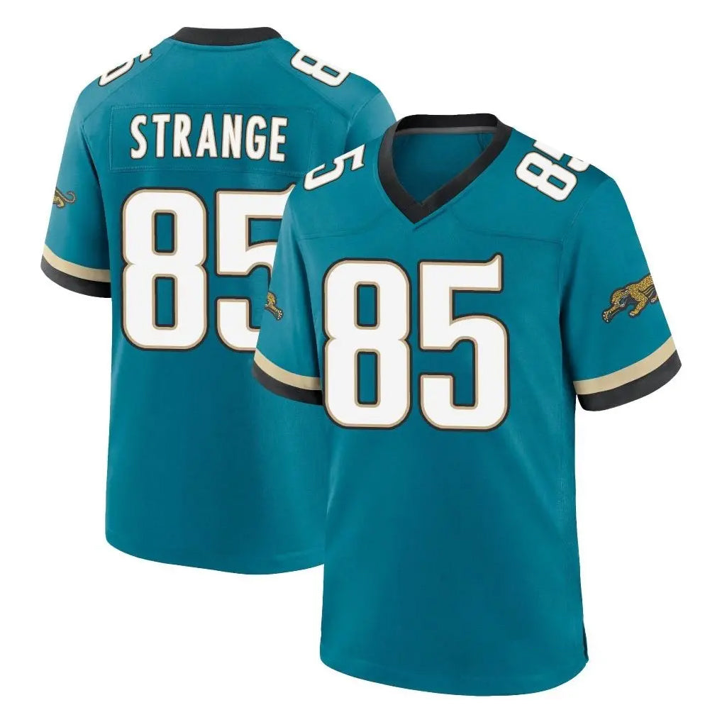 Vanessashop J.Jaguars #85 Brenton Strange Player Teal Prowler Throwback Limited Home Game Stitched Jerseys
