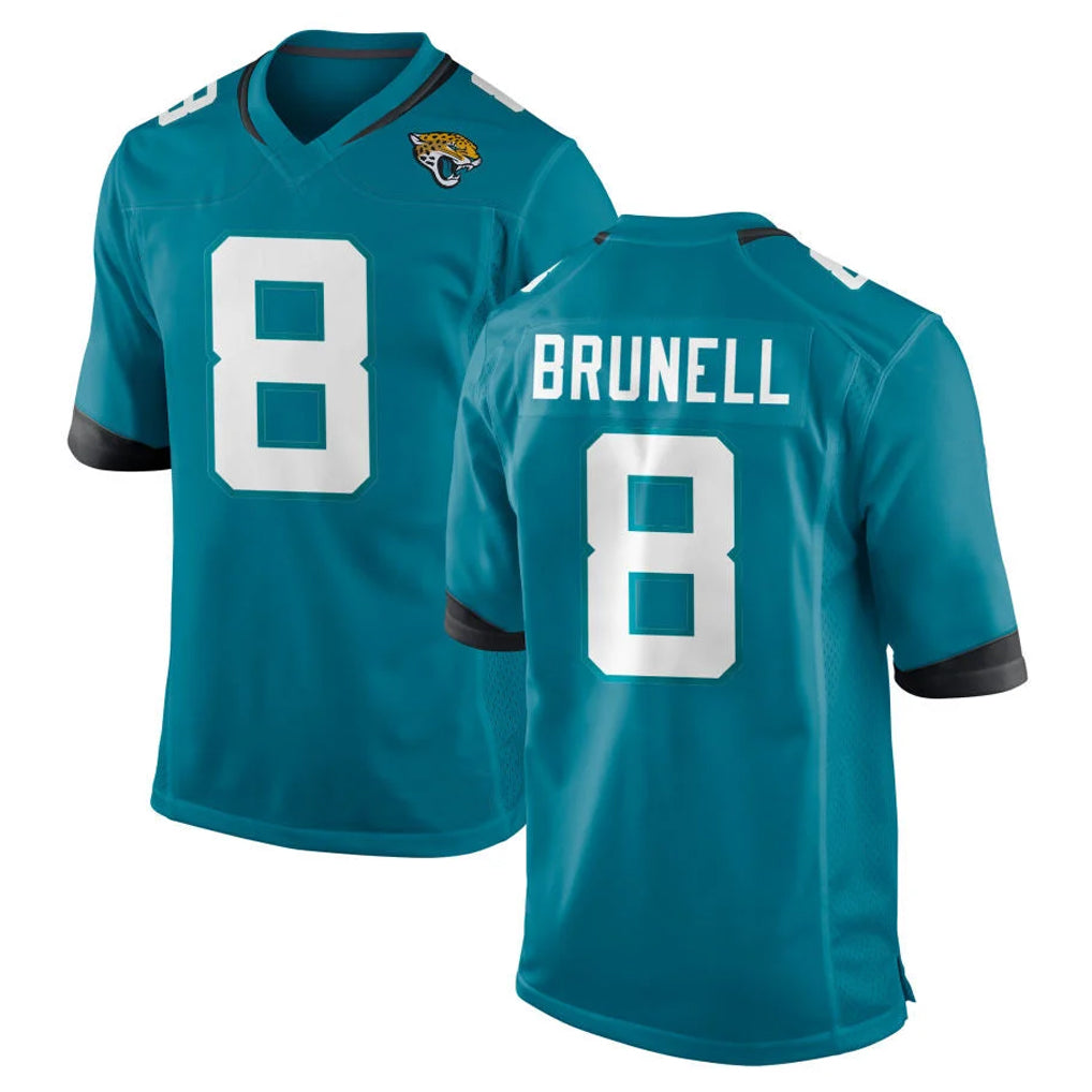Vanessashop J.Jaguars #8 Mark Brunell?Player Teal Home Game Stitched Jerseys