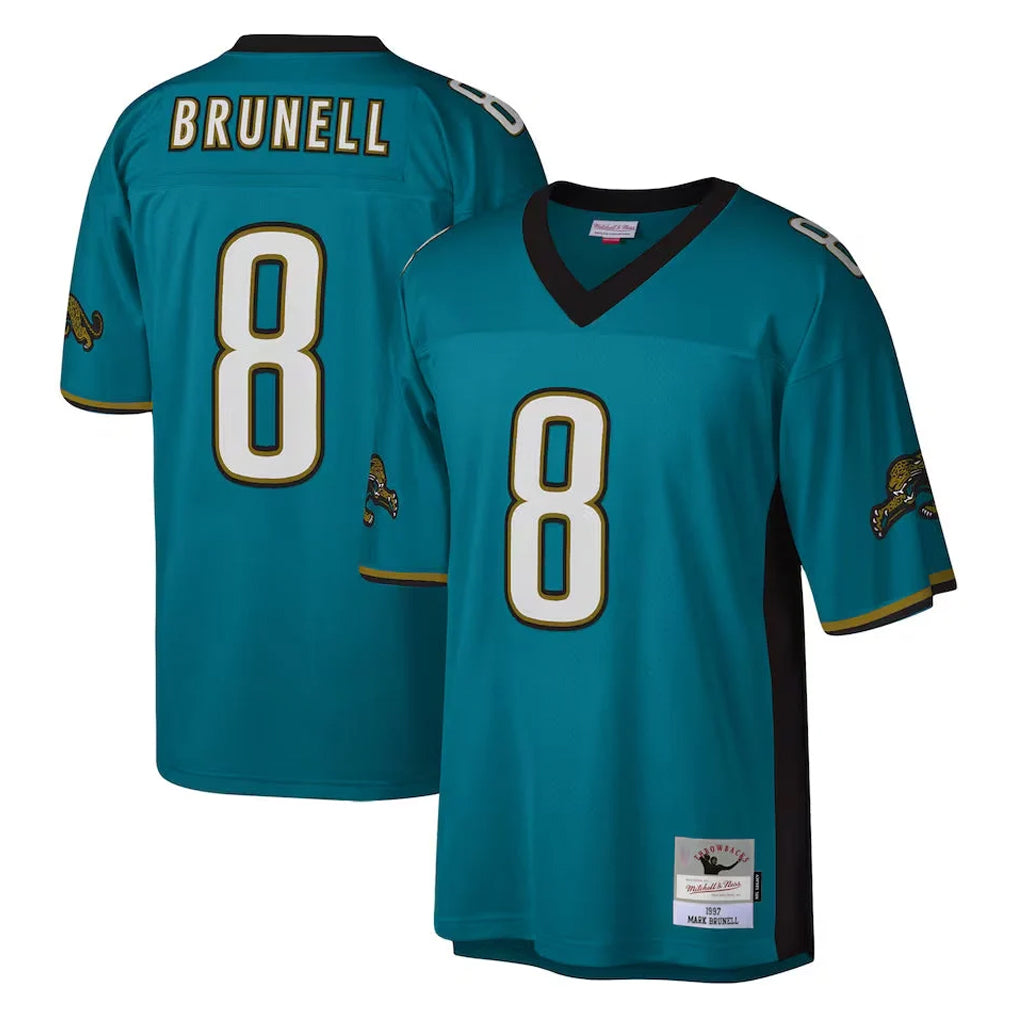 Vanessashop J.Jaguars #8 Mark Brunell?Player Teal Mitchell & Ness Legacy Home Game Stitched Jerseys