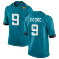 Vanessashop J.Jaguars #9 Logan Cooke Player Teal Home Game Stitched Jerseys