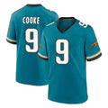 Vanessashop J.Jaguars #9 Logan Cooke Player Teal Prowler Throwback Limited Home Game Stitched Jerseys