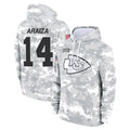 Vanessashop KC.Chiefs #14 Matt Araiza Player Arctic Camo Salute to Service Hoodies Limited Game Stitched Jerseys