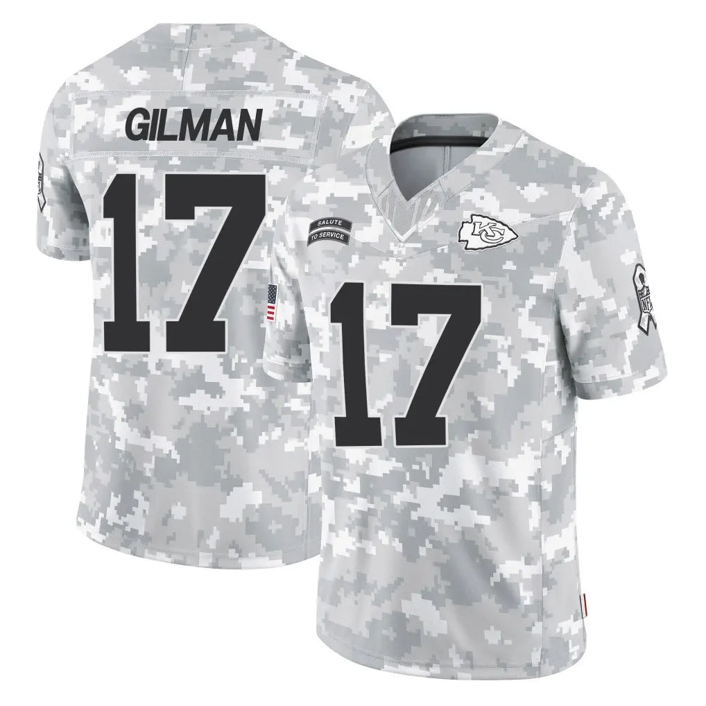 Vanessashop KC.Chiefs #17 Alohi Gilman Player Arctic Camo Salute To Service Limited Game Stitched Jerseys