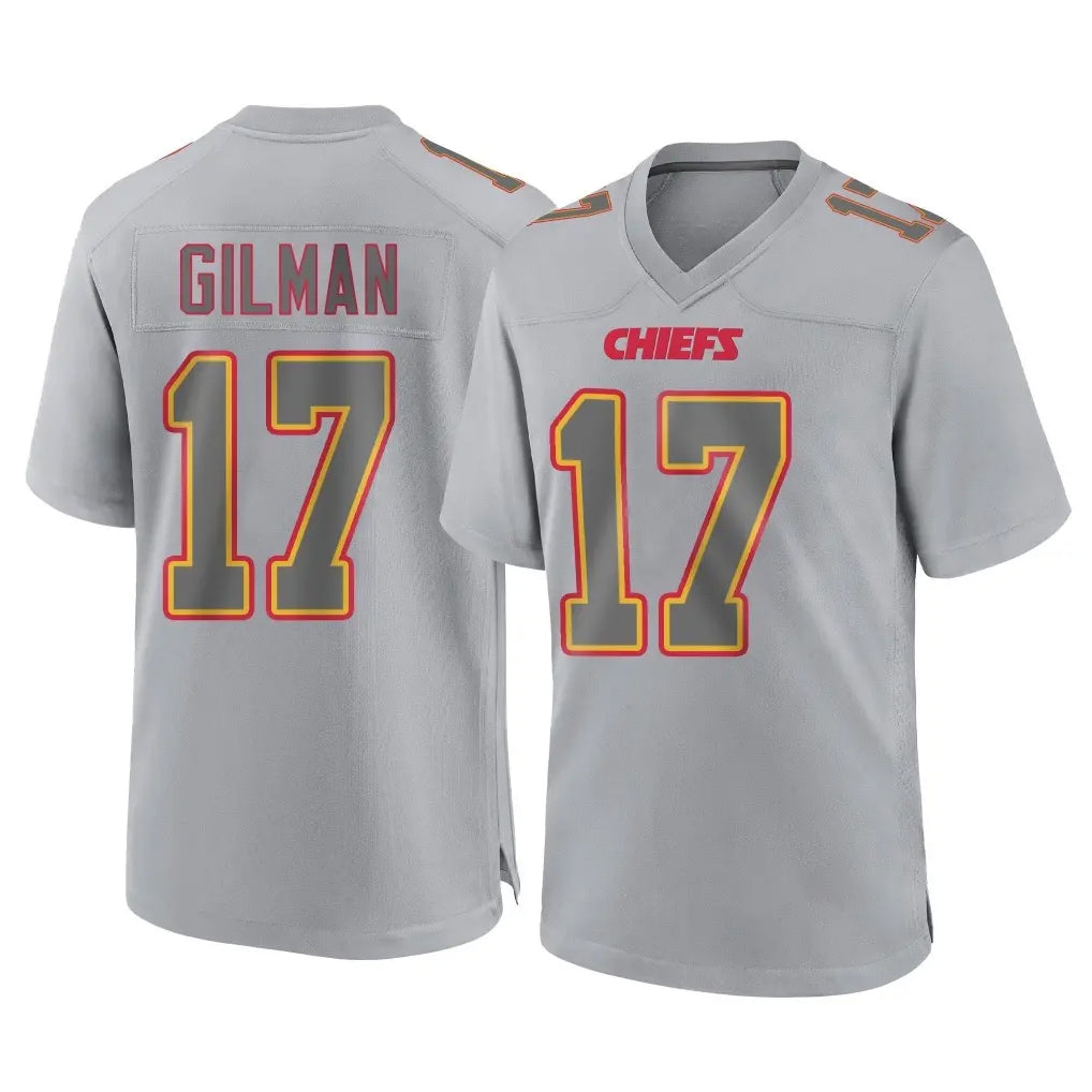 Vanessashop KC.Chiefs #17 Alohi Gilman Player Gray Atmosphere Fashion Game Stitched Jerseys