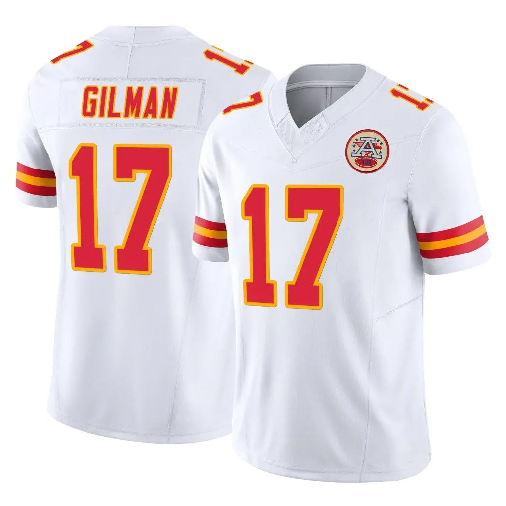 Vanessashop KC.Chiefs #17 Alohi Gilman Player White Limited Vapor F.U.S.E. Home Game Stitched Jerseys