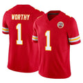Vanessashop KC.Chiefs #1 Xavier Worthy Player Red Limited Vapor F.U.S.E. Home Game Stitched Jerseys