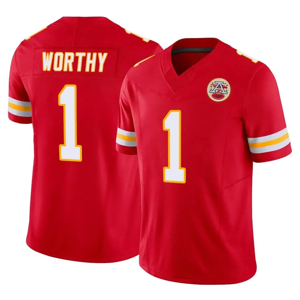 Vanessashop KC.Chiefs #1 Xavier Worthy Player Red Limited Vapor F.U.S.E. Home Game Stitched Jerseys