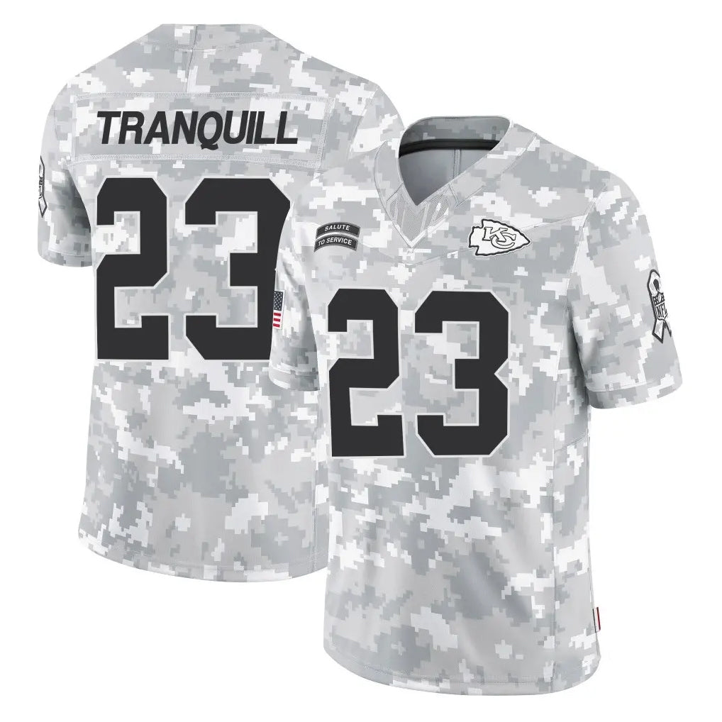Vanessashop KC.Chiefs #23 Drue Tranquill Player Arctic Camo Salute To Service Limited Game Stitched Jerseys
