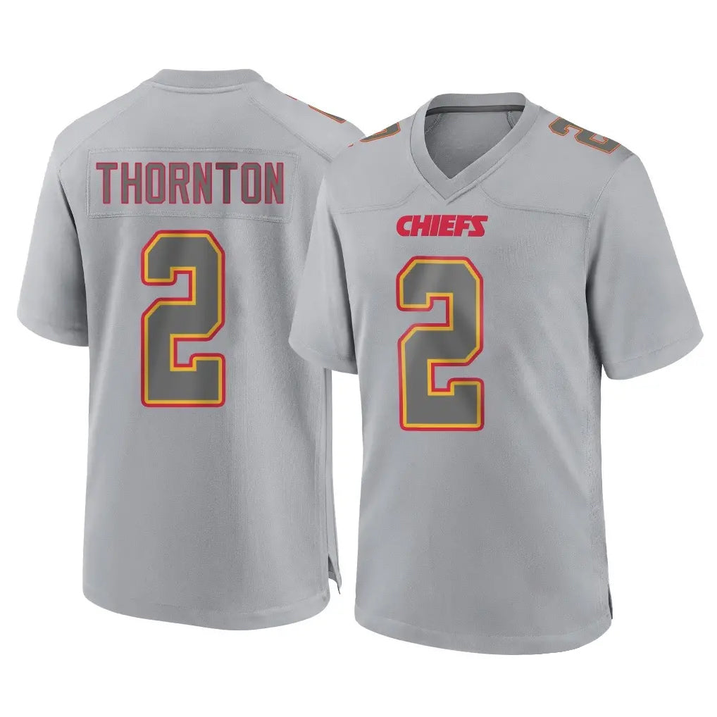 Vanessashop KC.Chiefs #2 Tyquan Thornton Player Gray Atmosphere Fashion Game Stitched Jerseys