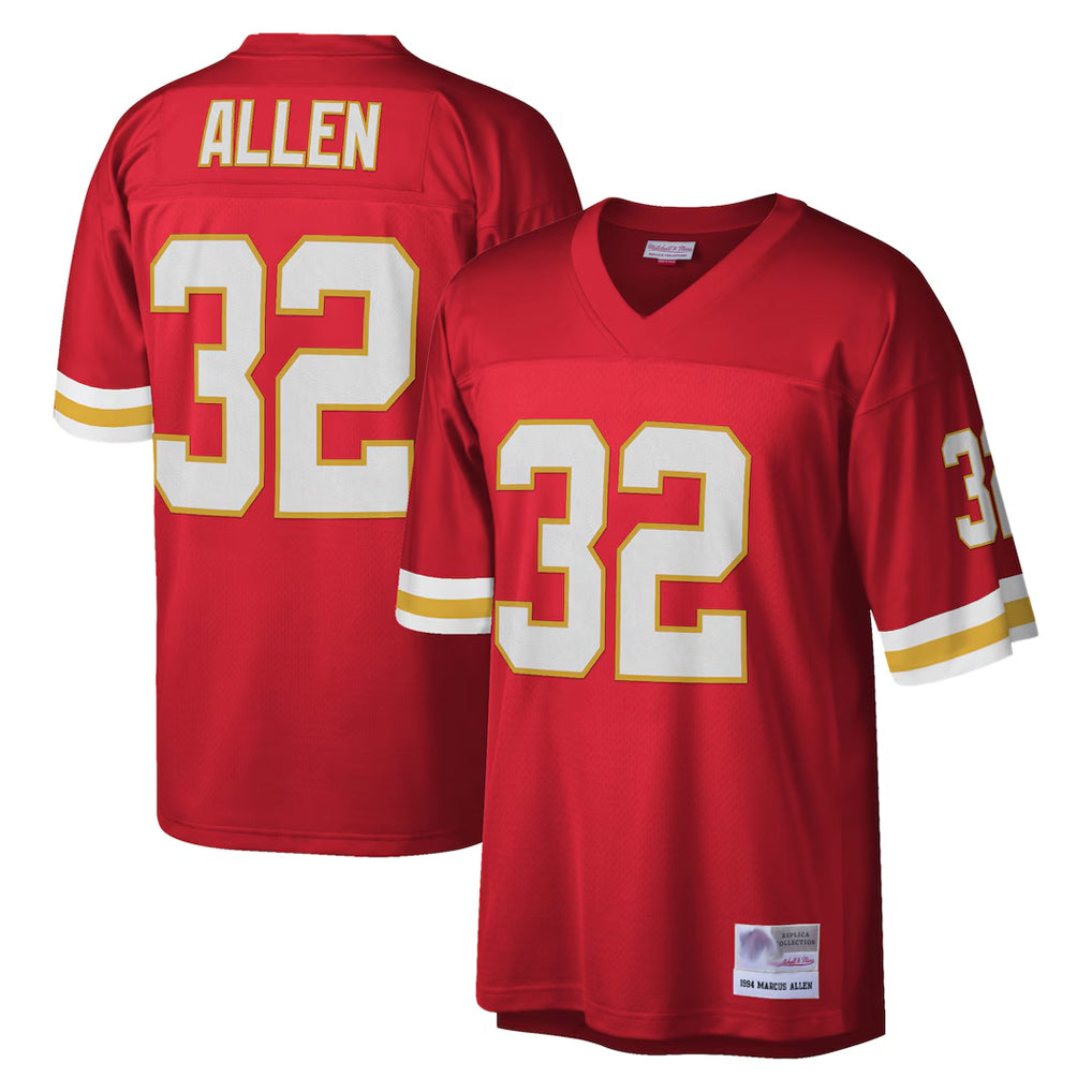 Vanessashop KC.Chiefs #32 Marcus Allen Player Red Mitchell & Ness Legacy Replica Stitched Jerseys