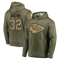 Vanessashop KC.Chiefs #32 Nick Bolton Player Olive Salute to Service Pullover Hoodies Home Game Stitched Jerseys