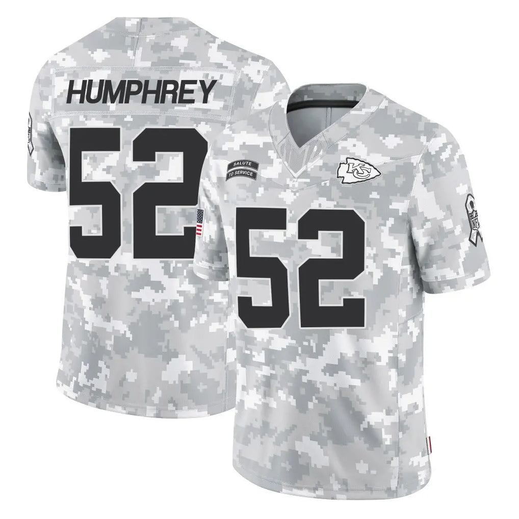 Vanessashop KC.Chiefs #52 Creed Humphrey Player Arctic Camo Salute To Service Limited Game Stitched Jerseys