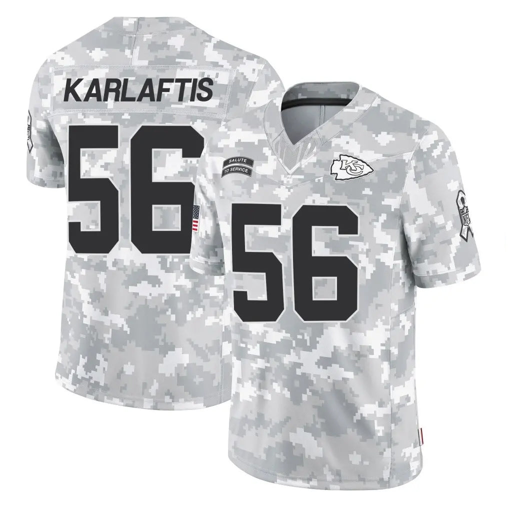 Vanessashop KC.Chiefs #56 George Karlaftis Player Arctic Camo Salute To Service Limited Game Stitched Jerseys