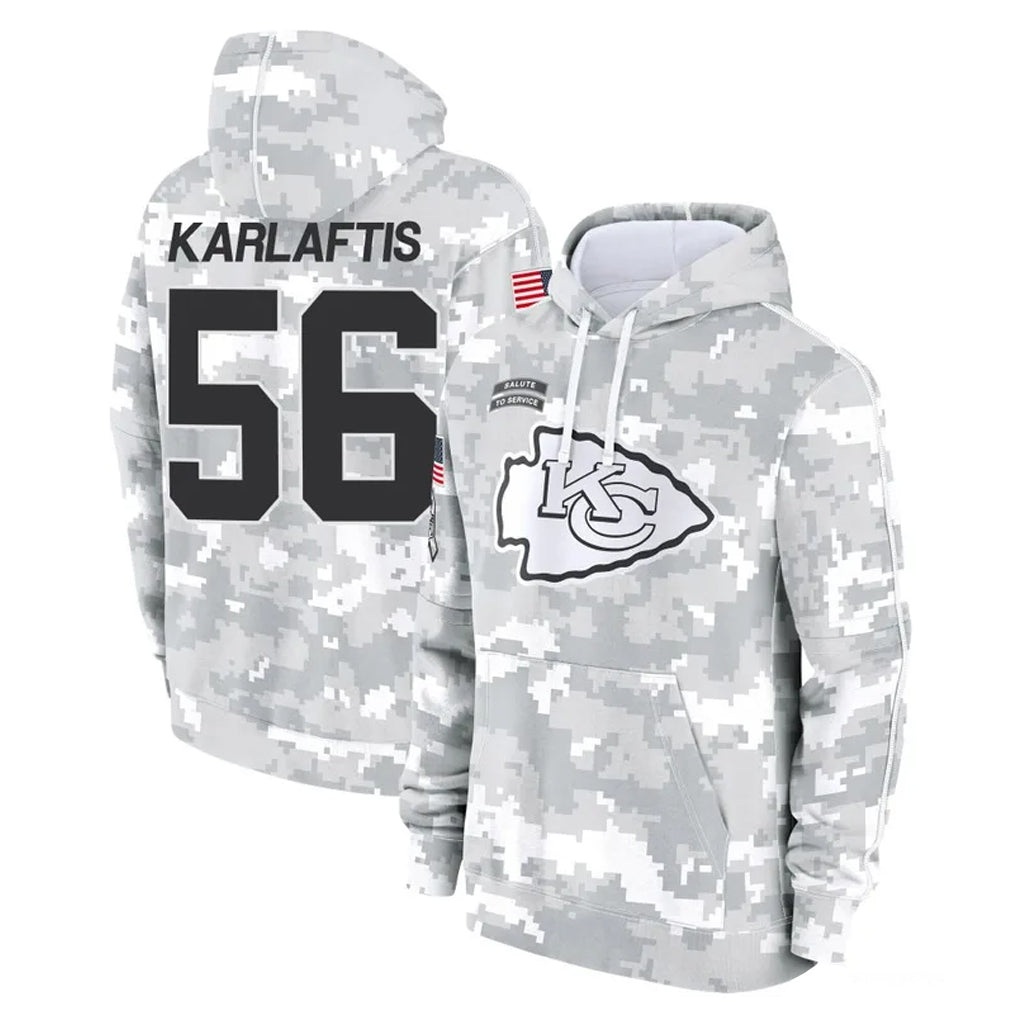 Vanessashop KC.Chiefs #56 George Karlaftis Player Arctic Camo Salute to Service Hoodies Limited Game Stitched Jerseys