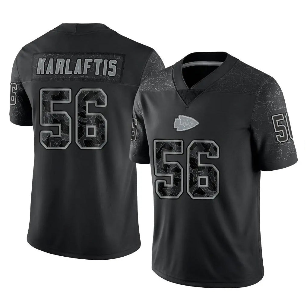 Vanessashop KC.Chiefs #56 George Karlaftis Player Black Limited Reflective Game Stitched Jerseys