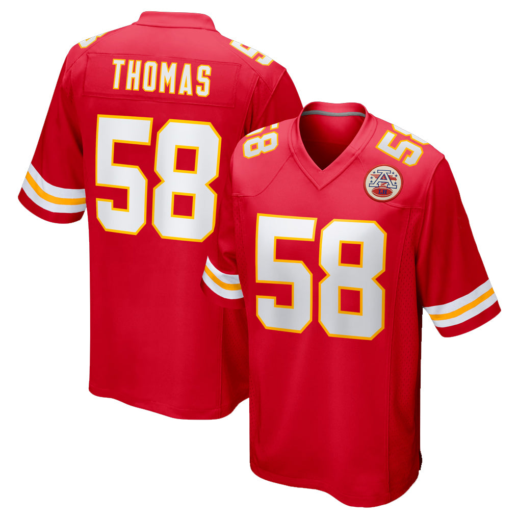 Vanessashop KC.Chiefs #58 Derrick Thomas Player Red Home Game Stitched Jerseys