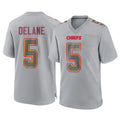 Vanessashop KC.Chiefs #5 Mansoor Delane Player Gray Atmosphere Fashion Game Stitched Jerseys