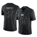 Vanessashop KC.Chiefs #65 Trey Smith Player Black Limited Reflective Game Stitched Jerseys