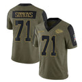Vanessashop KC.Chiefs #71 Josh Simmons Player Olive Salute To Service Limited Game Stitched Jerseys