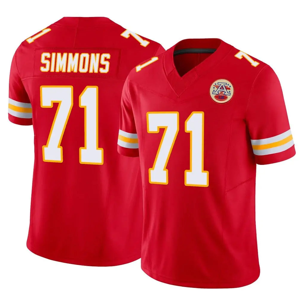 Vanessashop KC.Chiefs #71 Josh Simmons Player Red Limited Vapor F.U.S.E. Home Game Stitched Jerseys