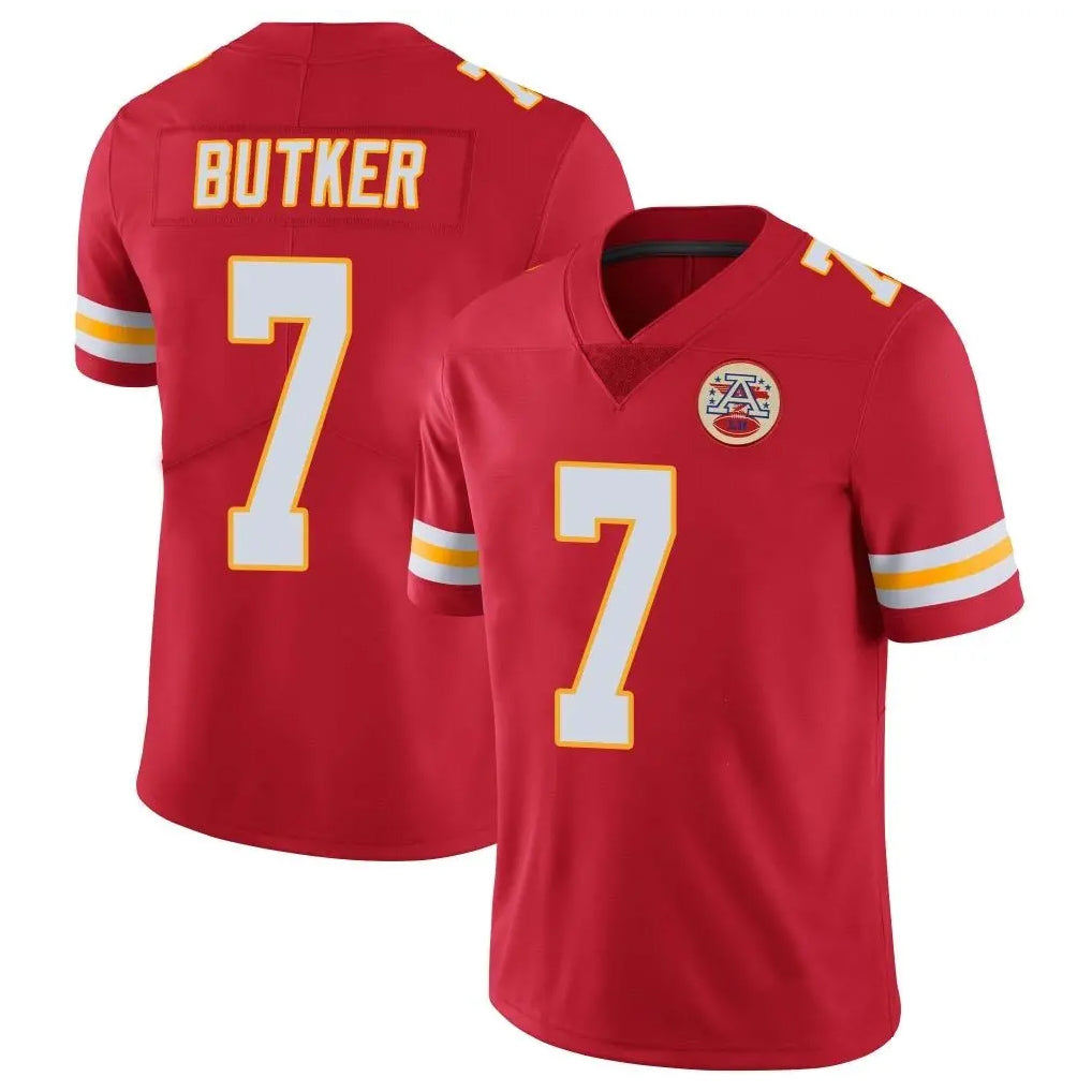 Vanessashop KC.Chiefs #7 Harrison Butker Player Red Limited Vapor Untouchable Home Game Stitched Jerseys