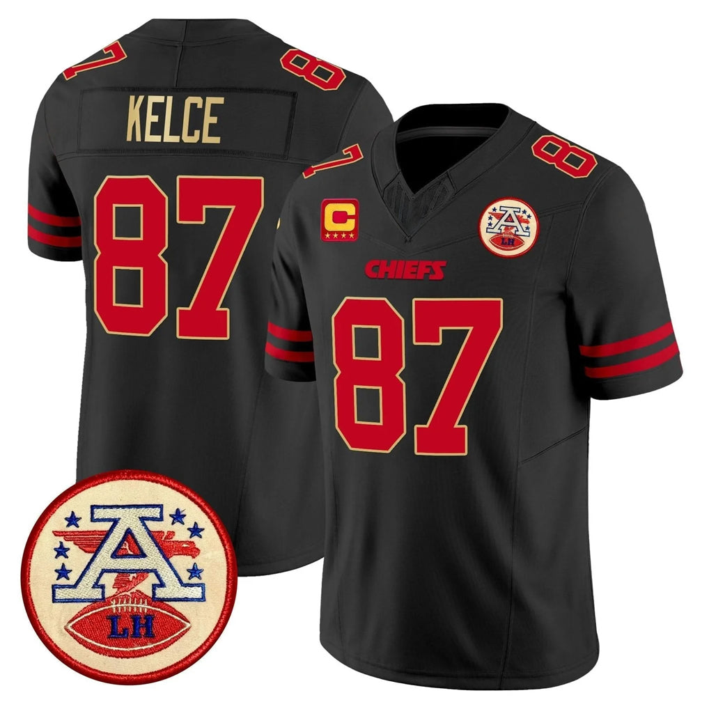 Vanessashop KC.Chiefs #87 Travis Kelce Player Black Limited Vapor F.U.S.E. Home Game Stitched Jerseys