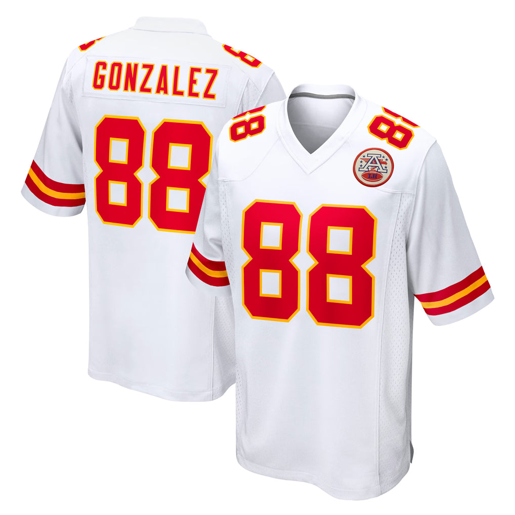 Vanessashop KC.Chiefs #88 Tony Gonzalez Player White Home Game Stitched Jerseys