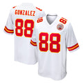 Vanessashop KC.Chiefs #88 Tony Gonzalez Player White Home Game Stitched Jerseys