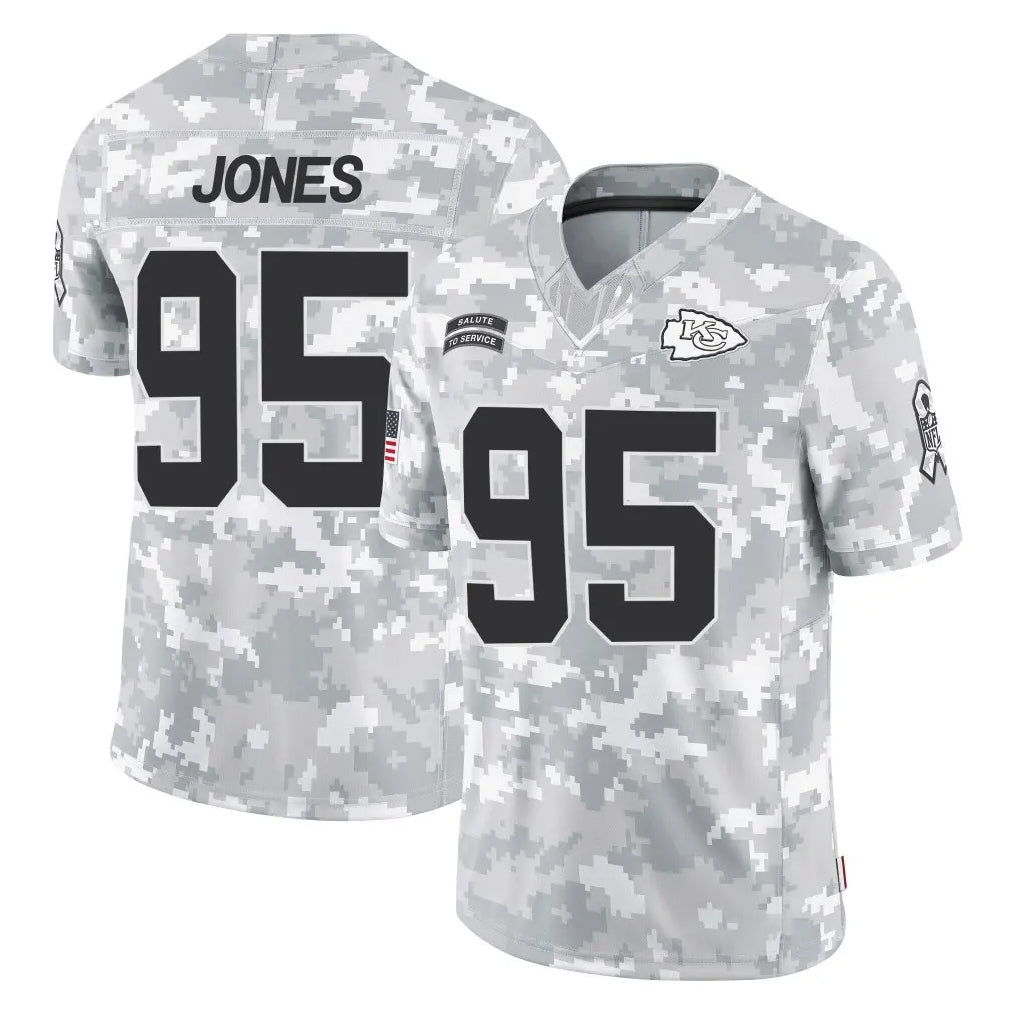 Vanessashop KC.Chiefs #95 Chris Jones Player Arctic Camo Salute To Service Limited Game Stitched Jerseys