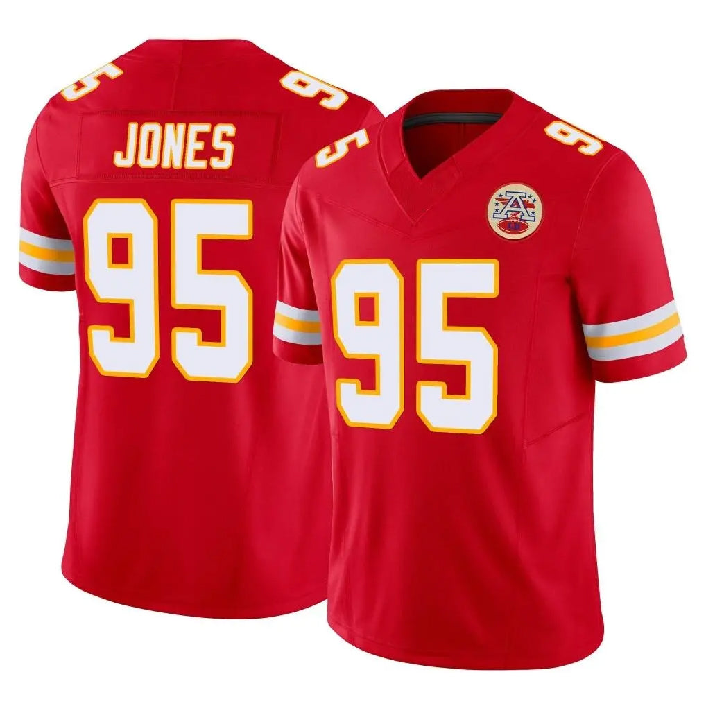 Vanessashop KC.Chiefs #95 Chris Jones Player Red Limited Vapor F.U.S.E. Home Game Stitched Jerseys