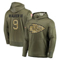 Vanessashop KC.Chiefs #9 Kenneth Walker III Player Olive Salute to Service Pullover Hoodies Home Game Stitched Jerseys