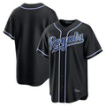 Vanessashop KC.Royals Black Carbon Fashion Home Game Blank Player Stitched Jerseys