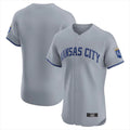 Vanessashop KC.Royals Gray Limited Elite Home Blank Player Stitched Jerseys