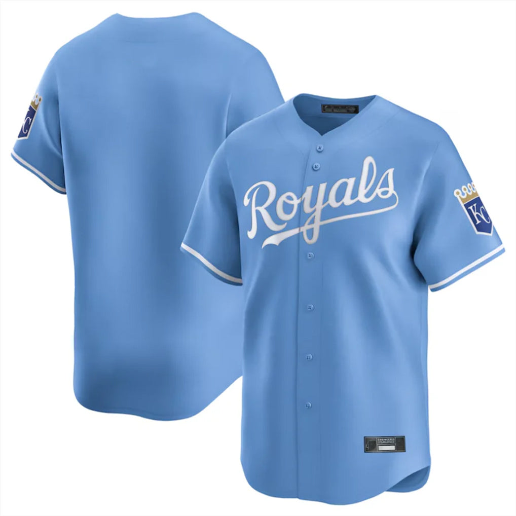 Vanessashop KC.Royals Light Blue Alt Limited Home Blank Player Stitched Jerseys