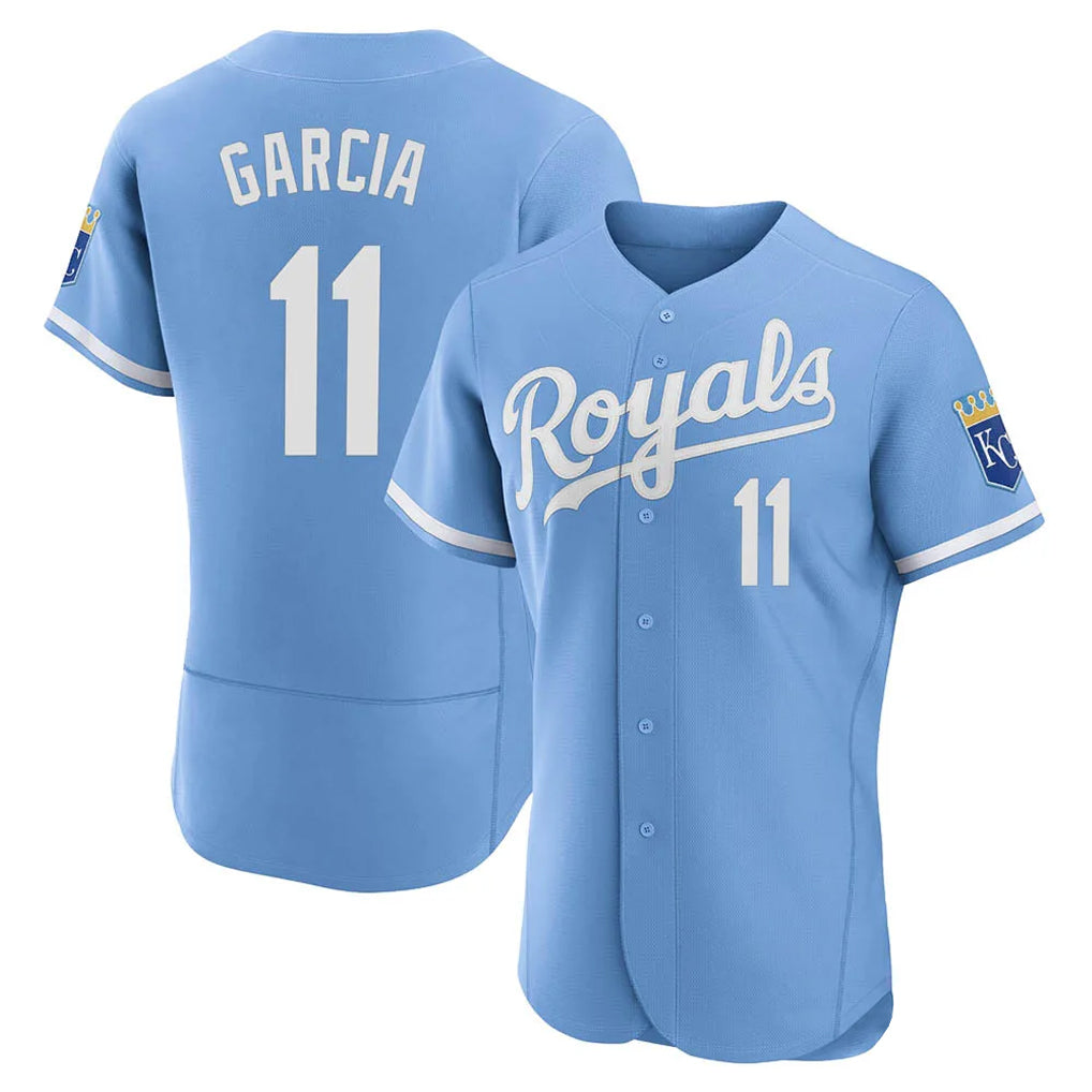 Vanessashop KC.Royals #11 Maikel Garcia Player Light Blue Alt Limited Elite Home Stitched Jerseys