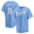 Vanessashop KC.Royals #11 Maikel Garcia Player Light Blue Home Game Stitched Jerseys
