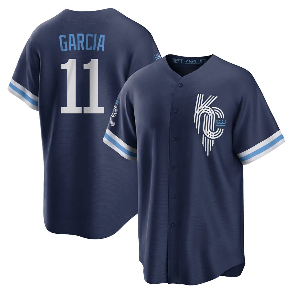 Vanessashop KC.Royals #11 Maikel Garcia Player Navy City Connect Home Game Stitched Jerseys