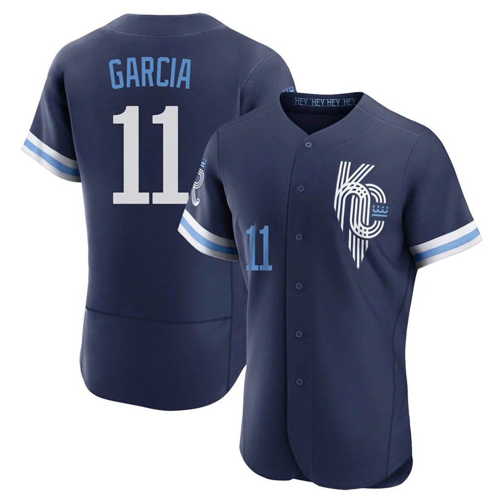 Vanessashop KC.Royals #11 Maikel Garcia Player Navy City Connect Limited Elite Home Stitched Jerseys