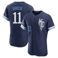 Vanessashop KC.Royals #11 Maikel Garcia Player Navy City Connect Limited Elite Home Stitched Jerseys