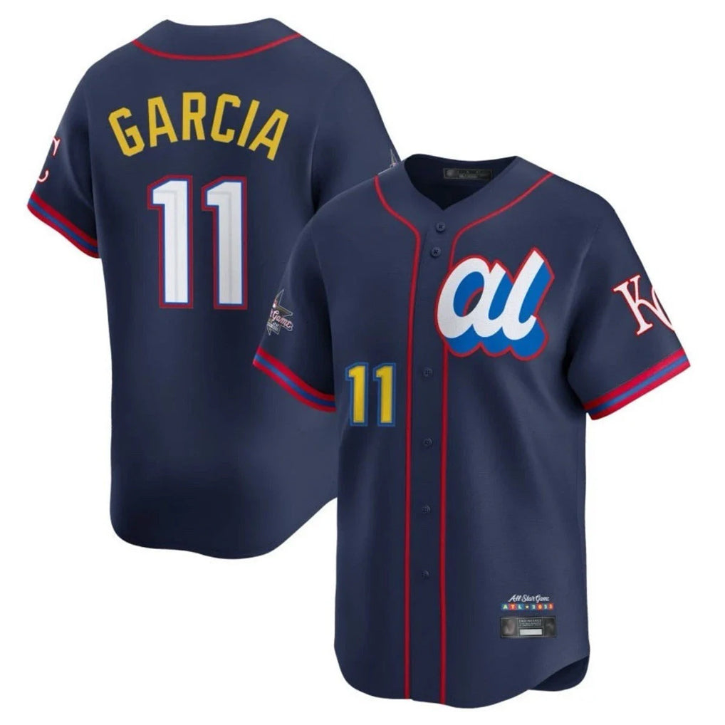 Vanessashop KC.Royals #11 Maikel Garcia Player Navy Limited American League All-Star Edition Stitched Jerseys