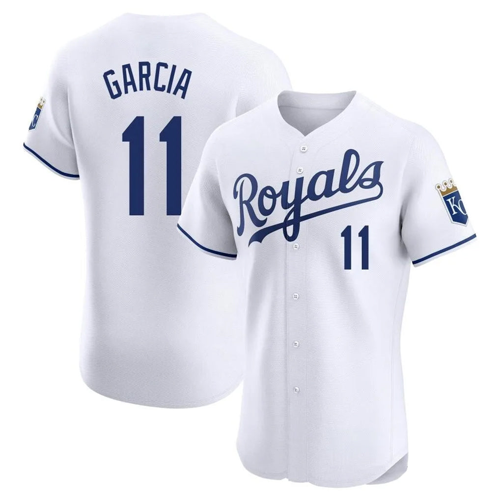 Vanessashop KC.Royals #11 Maikel Garcia Player White Alt Limited Elite Home Stitched Jerseys